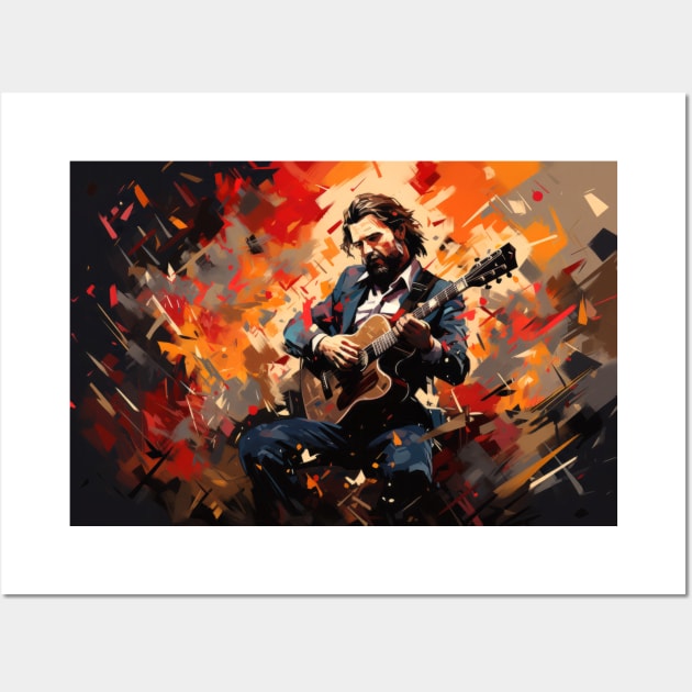 Guitar Player Music Painting Abstract Art Decor - Guitar Player